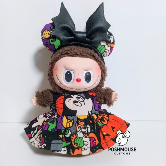 Disney Halloween Mickey Pumpkin Handmade Dress with Minnie Ears Labubu Outfit - Picture 4 of 10